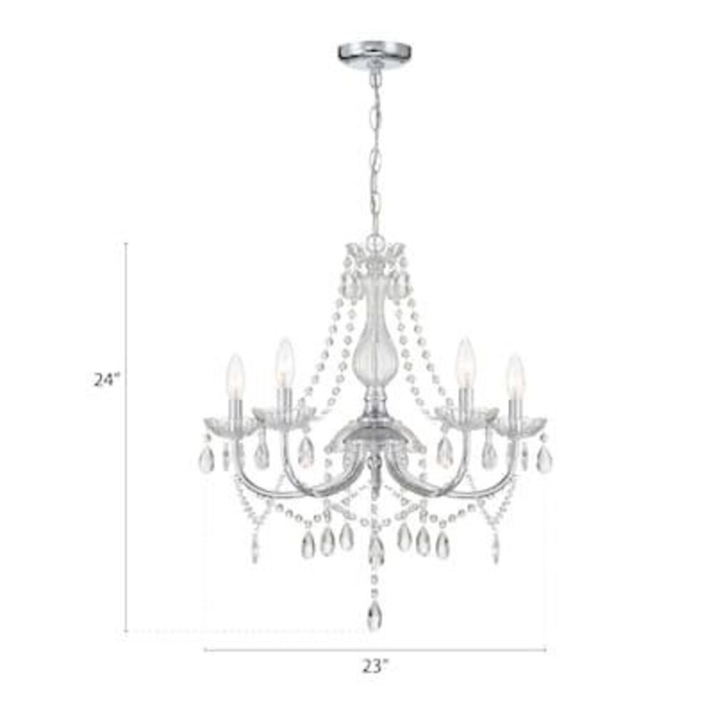 allen + roth Brookehill 5 -Light Chrome Plug-in/Hardwired Crystal Clear glass St - Picture 3 of 5